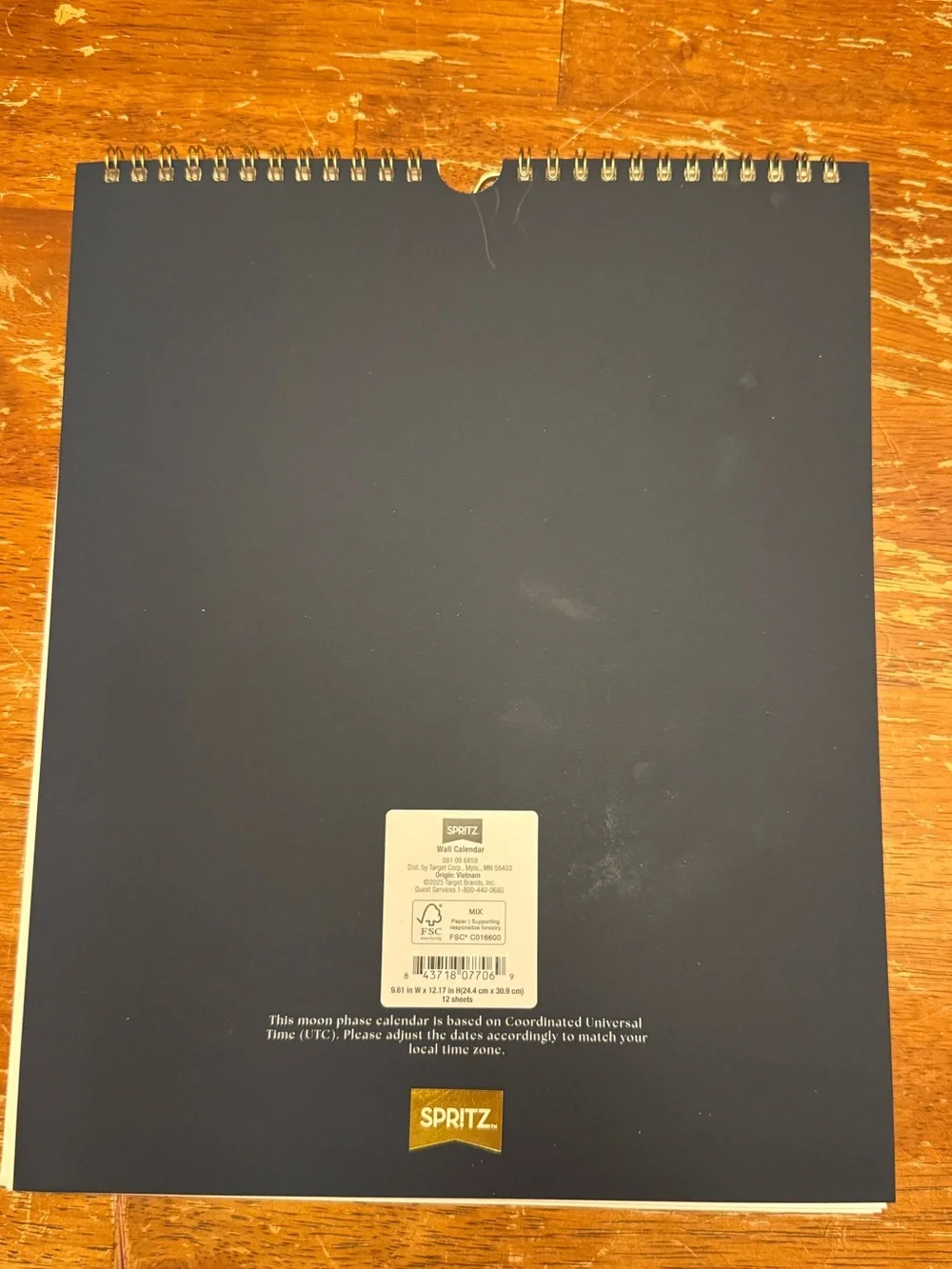 Spritz 2026 Moon Phases & Zodiacs Wall Calendar - Black and Gold